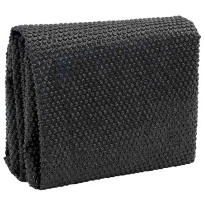 Schwarze vidaXL Poolabdeckung 732x366 cm aus PE mit Luftpolsterfolie.