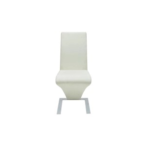 vidaXL Esszimmerstühle 6 Stk Weiß Kunstleder 160566