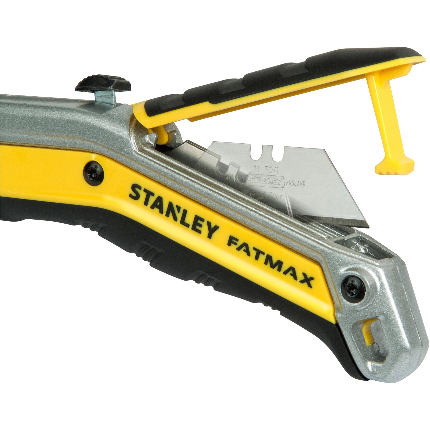 Stanley FatMax Exo Messer mit Klinge, gelb/schwarz, für schnellen Klingenwechsel.