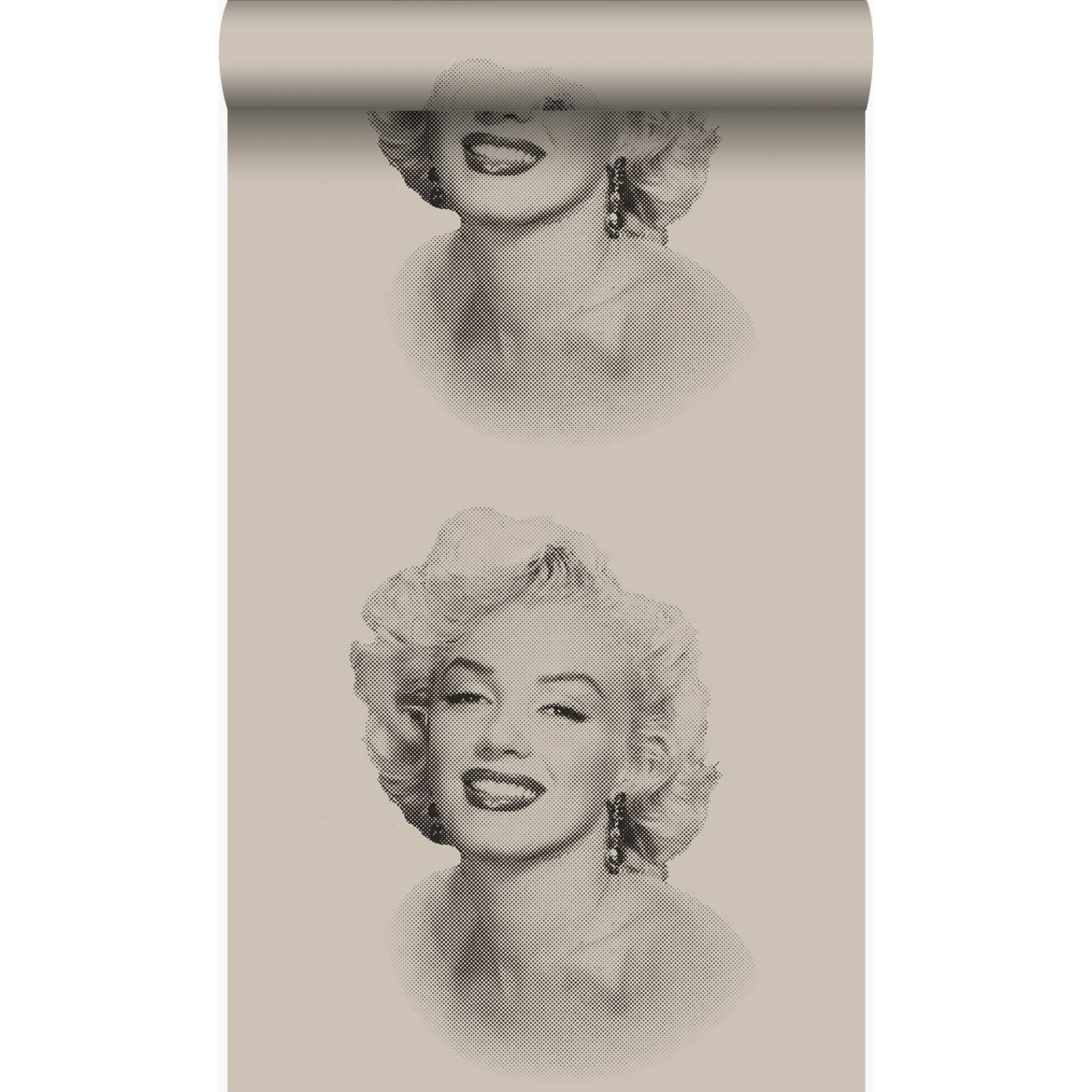 Origin Wallcoverings Tapete Marilyn Monroe Grau und Schwarz 53 cm x 10.05 m günstig online kaufen