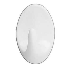 Wenko Maxihaken 2er-Set, weiße Klebehaken im Oval-Design für Bad und Haushalt.