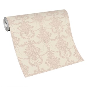 Erismann Vliestapete Versailles Felicite, Rose, mit filigranen Blütenornamenten.