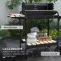 Outsunny Holzkohlegrill mit Ablagen und verstellbarem Grillrost. Ideal für Grillabende.