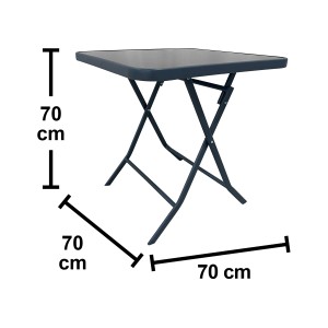 Klapptisch Toconao Quadratisch Anthrazit 70 cm x 70 cm
