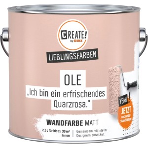 CREATE! by OBI Wandfarbe Lieblingsfarbe Ole Quarzrosa Matt 2,5 l