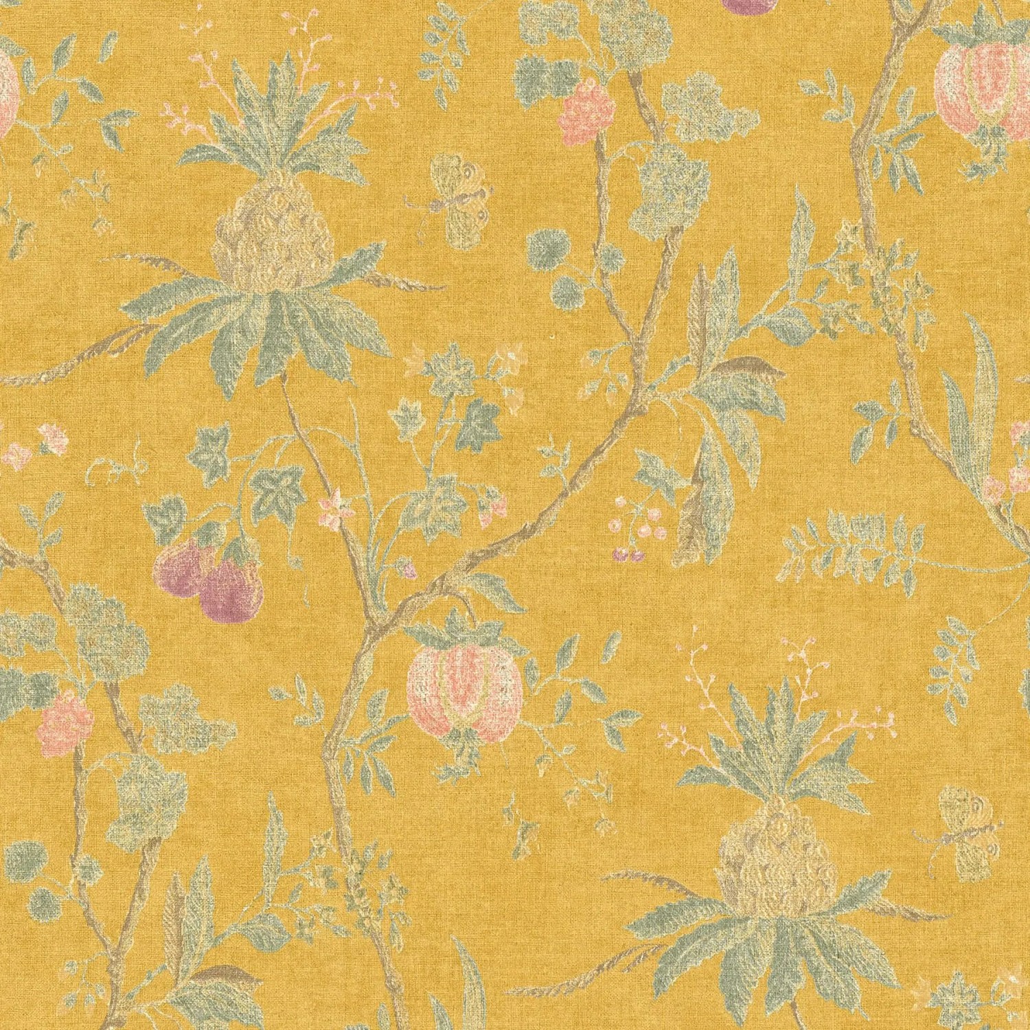 Tadessi Tapete Floral M1-No.243 Vliestapete in Gelb