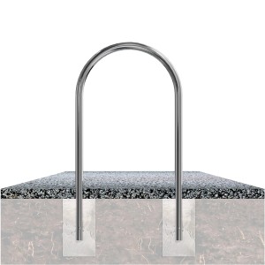 Schake Edelstahl Rundbügel zum Einbetonieren, 650 mm breit.