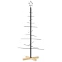 Schwarzer vidaXL Weihnachtsbaum aus Metall mit Holzständer, 120 cm hoch.