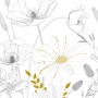 AS-Creation Fototapete Vlies mit Blumenmuster in Weiß und Grau.