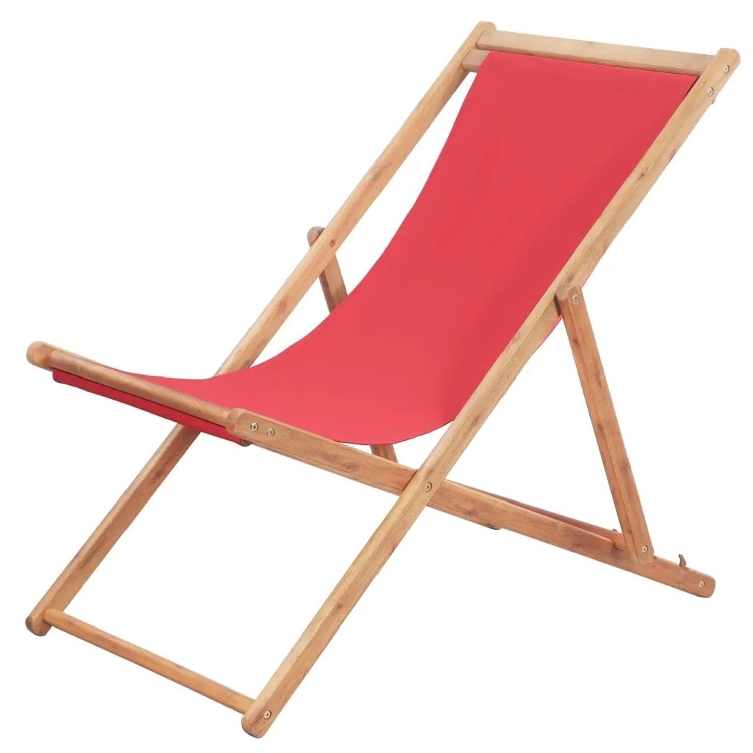 vidaXL Strandstuhl Klappbar Stoff und Massivholz Rot 43999 günstig online kaufen