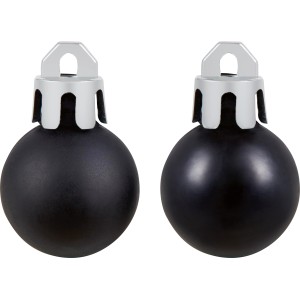 Schwarze Christbaumkugeln, 2 cm, 36-teiliges Set aus Kunststoff für Weihnachtsbaum und Deko.