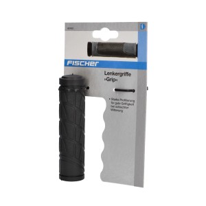 Fischer Lenkergriffe Grip, grau/schwarz, für MTB/ATB Fahrräder, rutschfest und wetterbeständig.