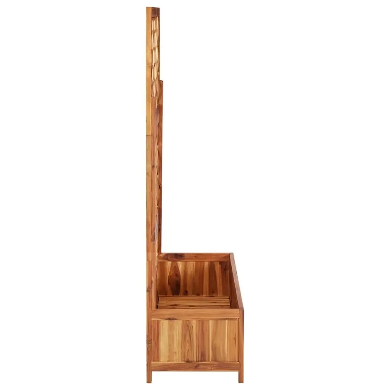 DELUKE Pflanzkasten mit Spalier aus Akazienholz, 150cm hoch. Rankhilfe für Garten und Balkon.