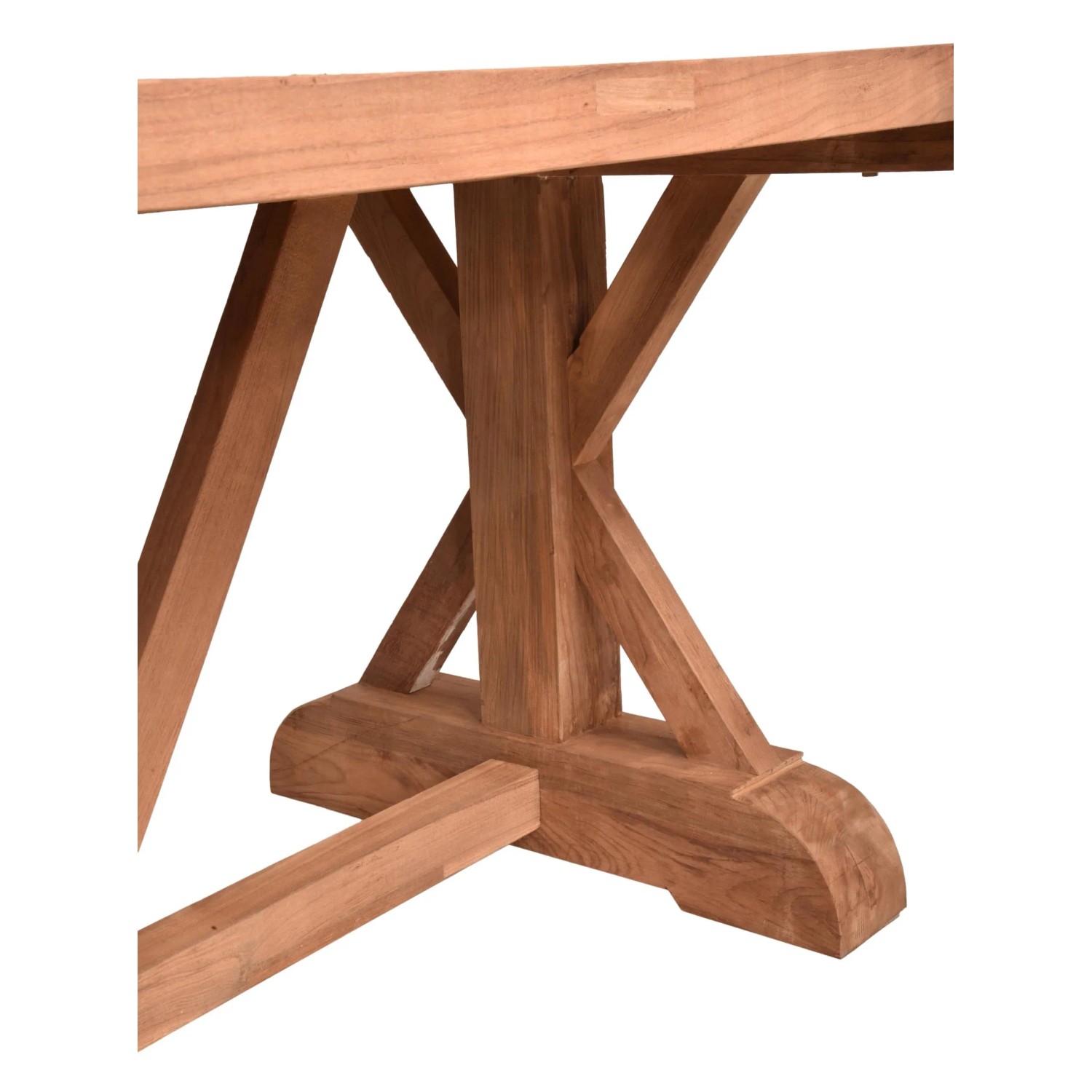 DELUKE Gartentisch NIELS Teak Braun 220,5x100x75cm Terrassentisch Wetterfest Outdoor Tisch_3