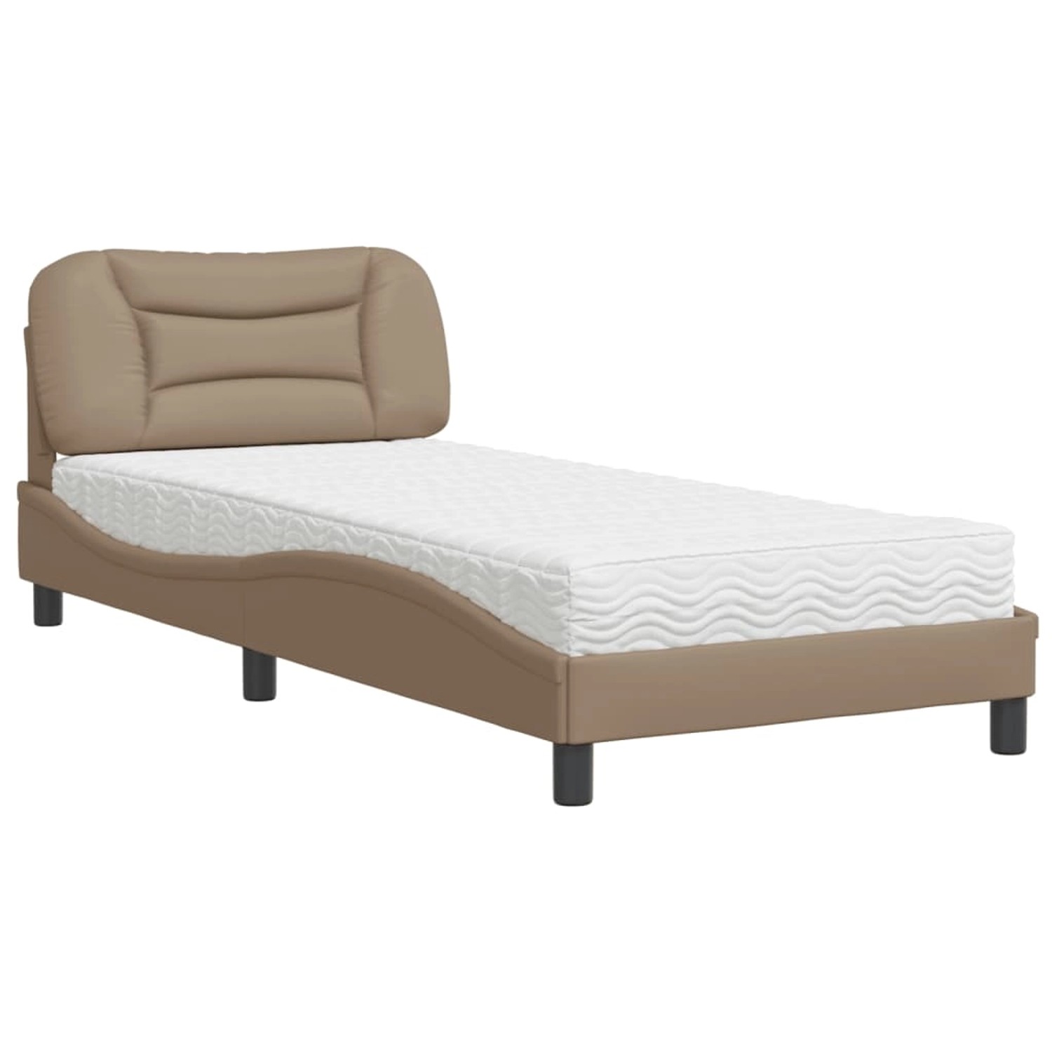 vidaXL Bett mit Matratze Cappuccino-Braun 90x200 cm Kunstleder2007198