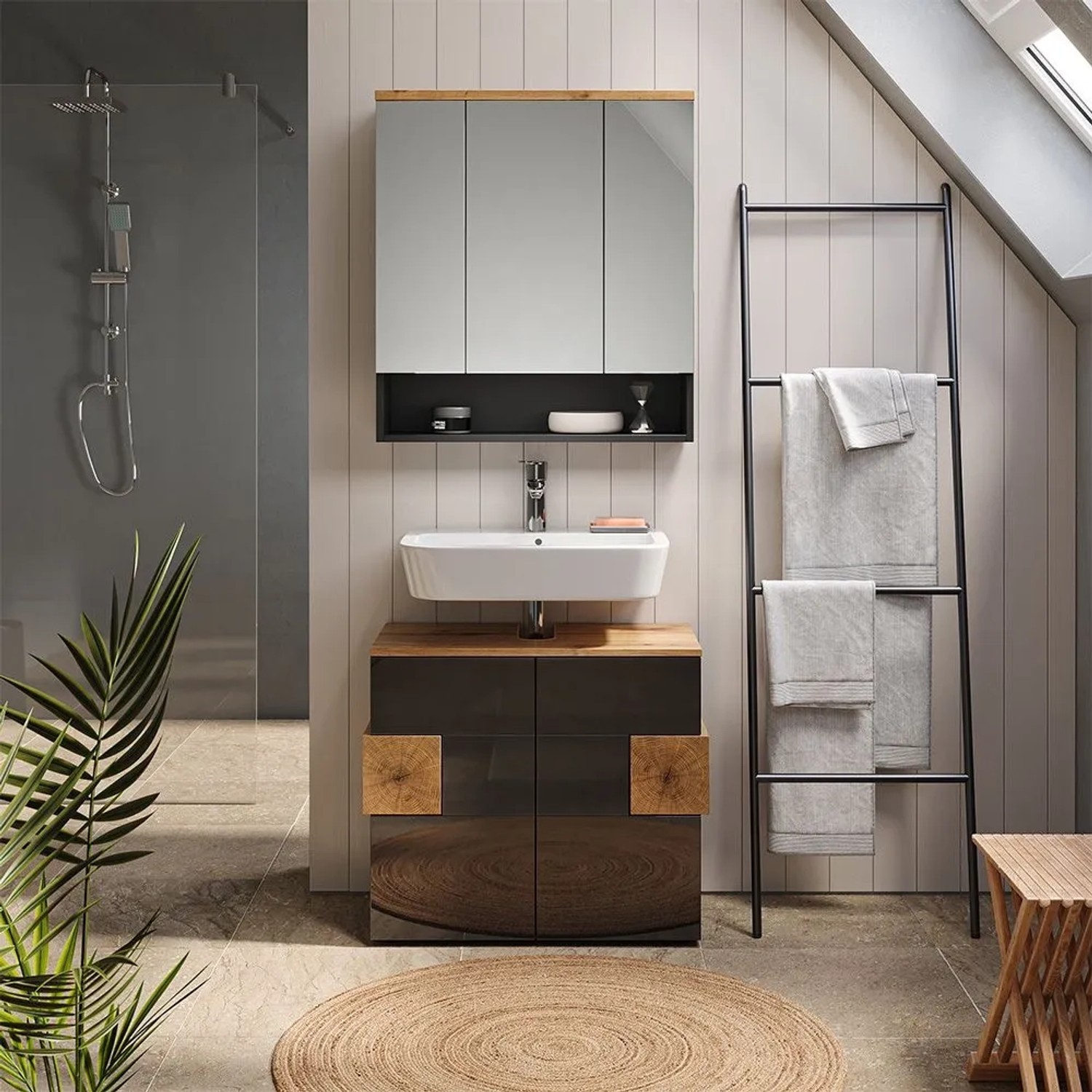 Vicco Badspiegelschrank Eden Anthrazit 70 x 78_5