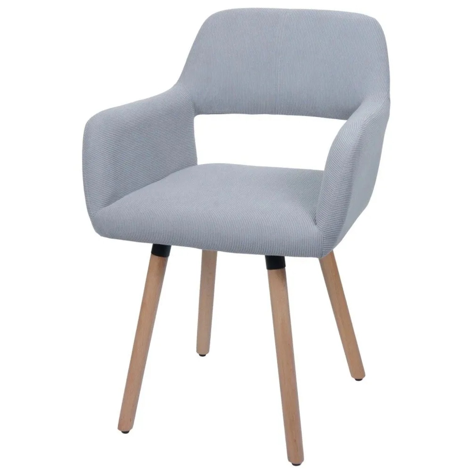 MCW Esszimmerstuhl A50 II Hellgrau Stoff/Textil Cord 400g/m²
