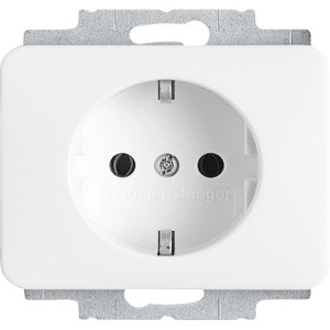 Busch-Jaeger Steckdoseneinsatz Alpha Nea, studioweiß, 2-polig mit Steckanschluss.