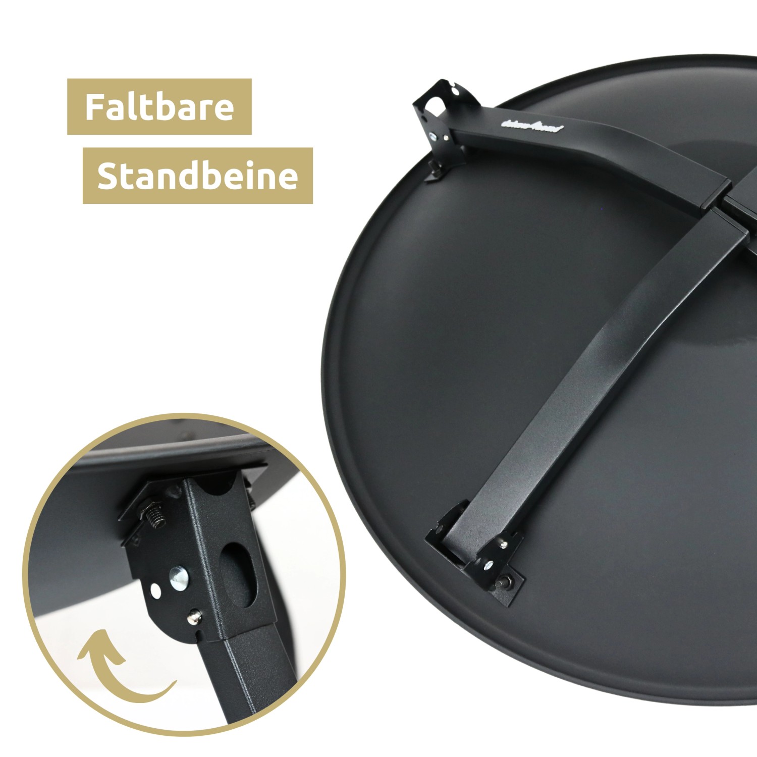 deluxe4home XL Feuerschale mit Grillrost und Funkenschutzdeckel