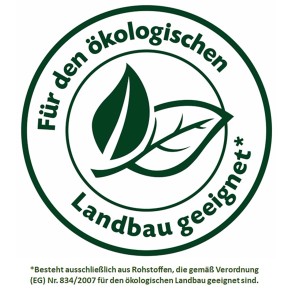 Siegel: Eichendekor-Chips für ökologischen Landbau geeignet.