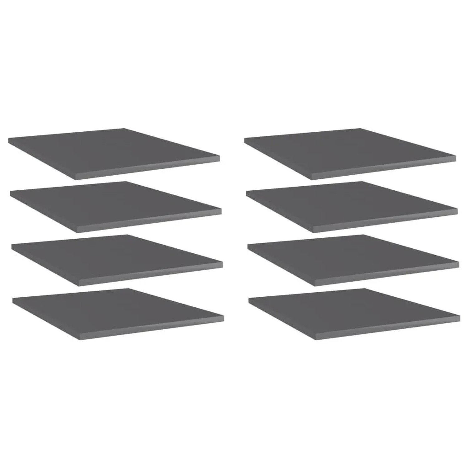 vidaXL Bücherregal-Bretter 8 Stk Hochglanz-Grau 40x50x1,5 cm 805201