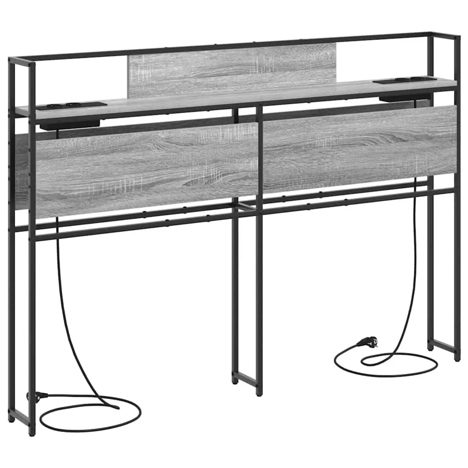 vidaXL Stauraum-Kopfteil mit Regal Grau Sonoma 150 cm Holzwerkstoff 859648 günstig online kaufen