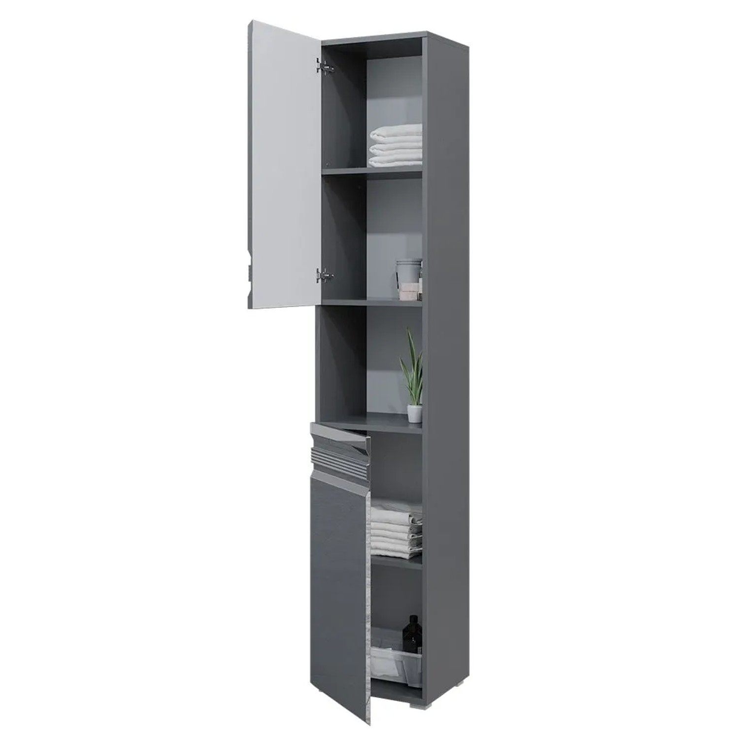 Vicco Badschrank Fredd Anthrazit Hochglanz 36 x 191_7