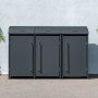 Westmann Mülltonnenbox Moderna für 3 Tonnen (je 240 l) in Anthrazit. Aufbewahrungsbox aus Stahl mit Gasdruckfedern.