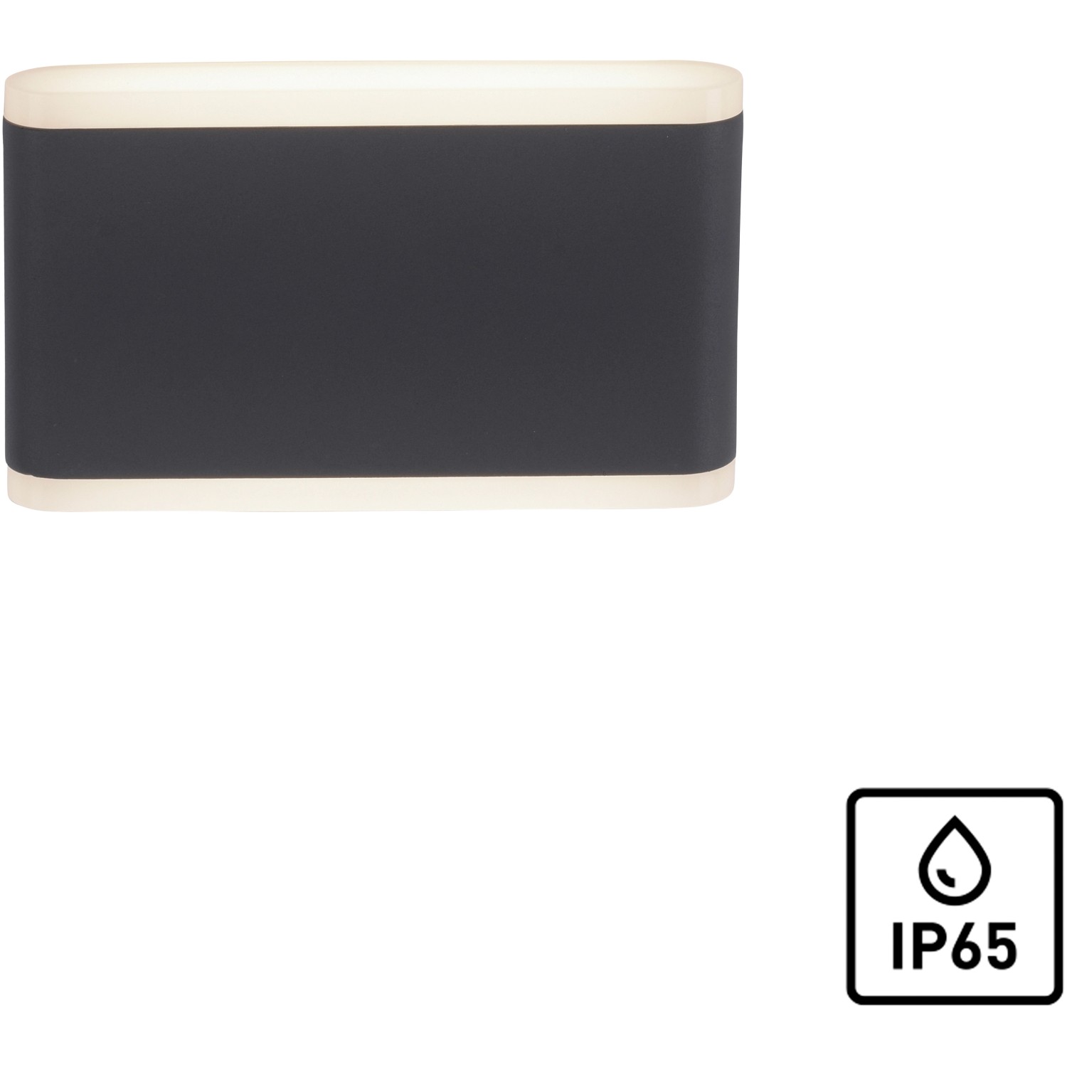 Anthrazitfarbene LED-Wandleuchte Elsa von Paul Neuhaus für Innen und Außen.