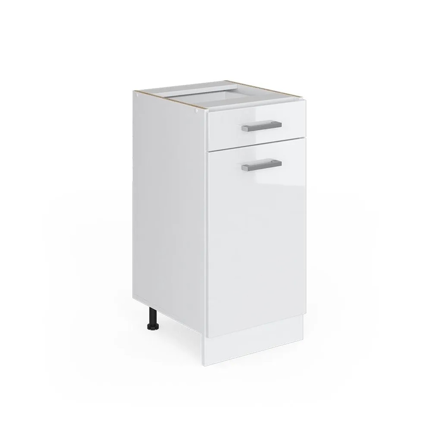 Vicco Küchenunterschrank R-Line Weiß Hochglanz Weiß 40 cm ohne Arbeitsplatte