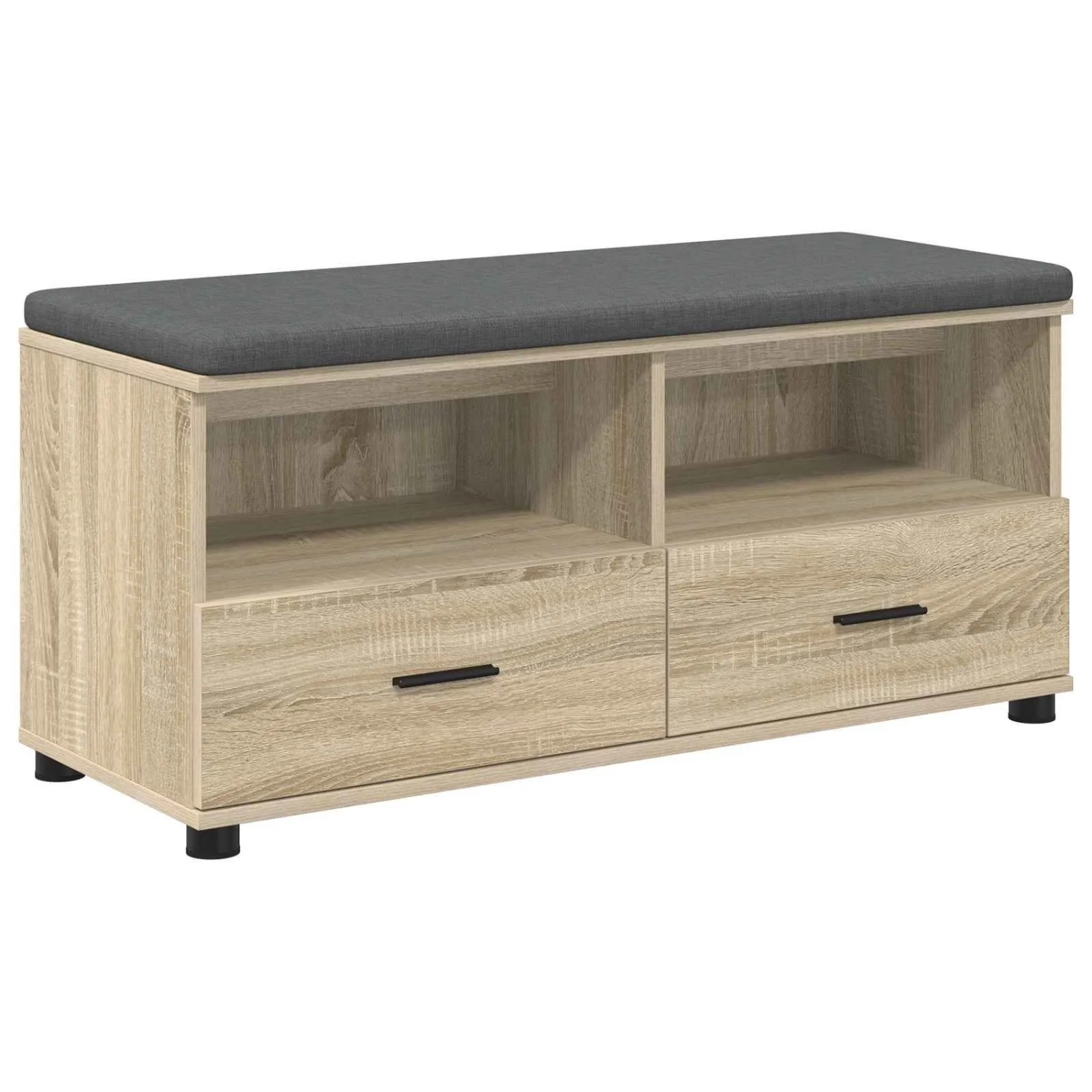 vidaXL Flurbank mit Kissen mit Regal Sonoma-Eiche 100 x 38 x 46 cm 891466