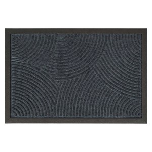Grauer Relaxdays Schuhabstreifer aus Polypropylen mit Wellenmuster und rutschfester Gummikante, 60x40 cm.