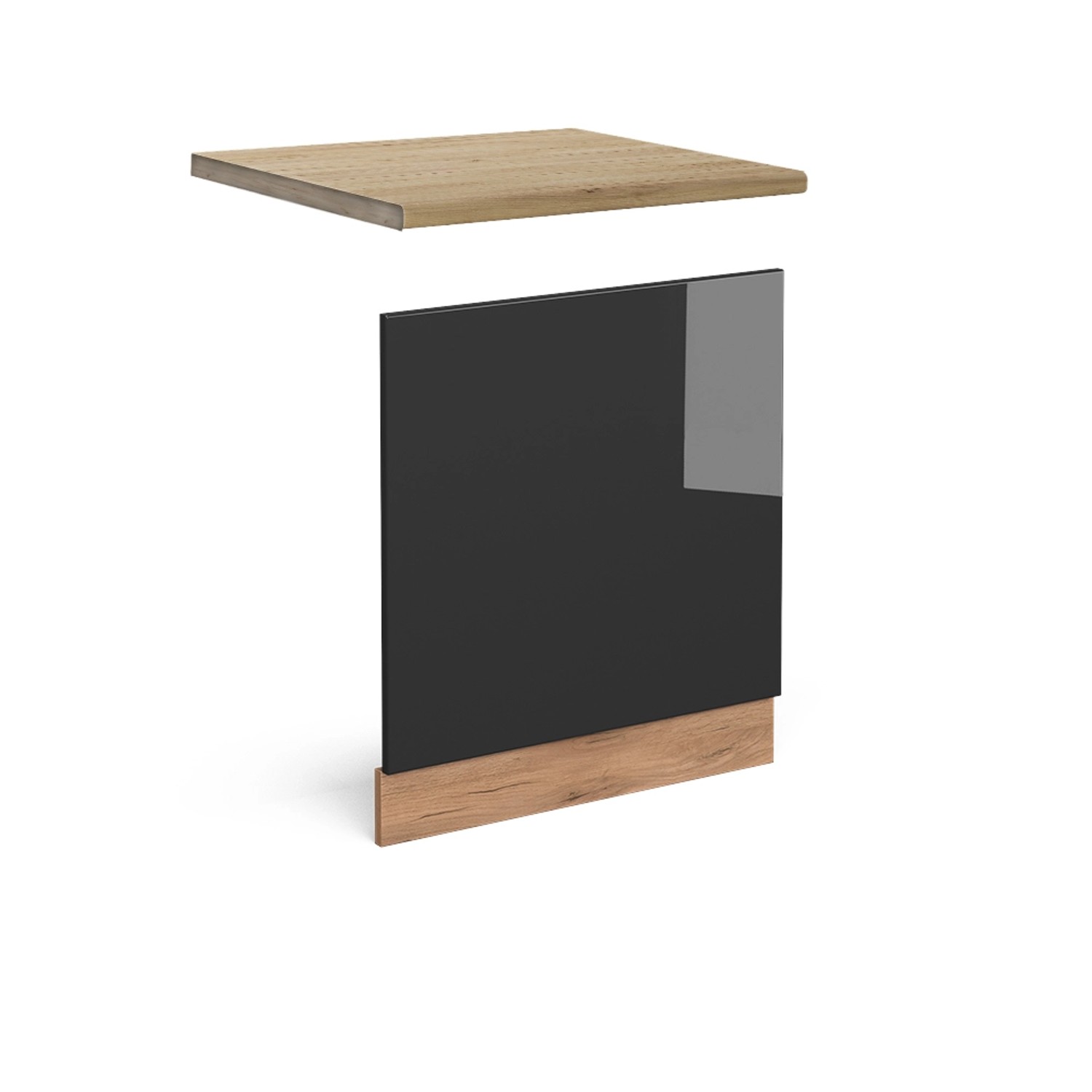 Vicco Frontblende R-Line Anthrazit Hochglanz/Goldkraft Eiche 60 cm AP Eiche