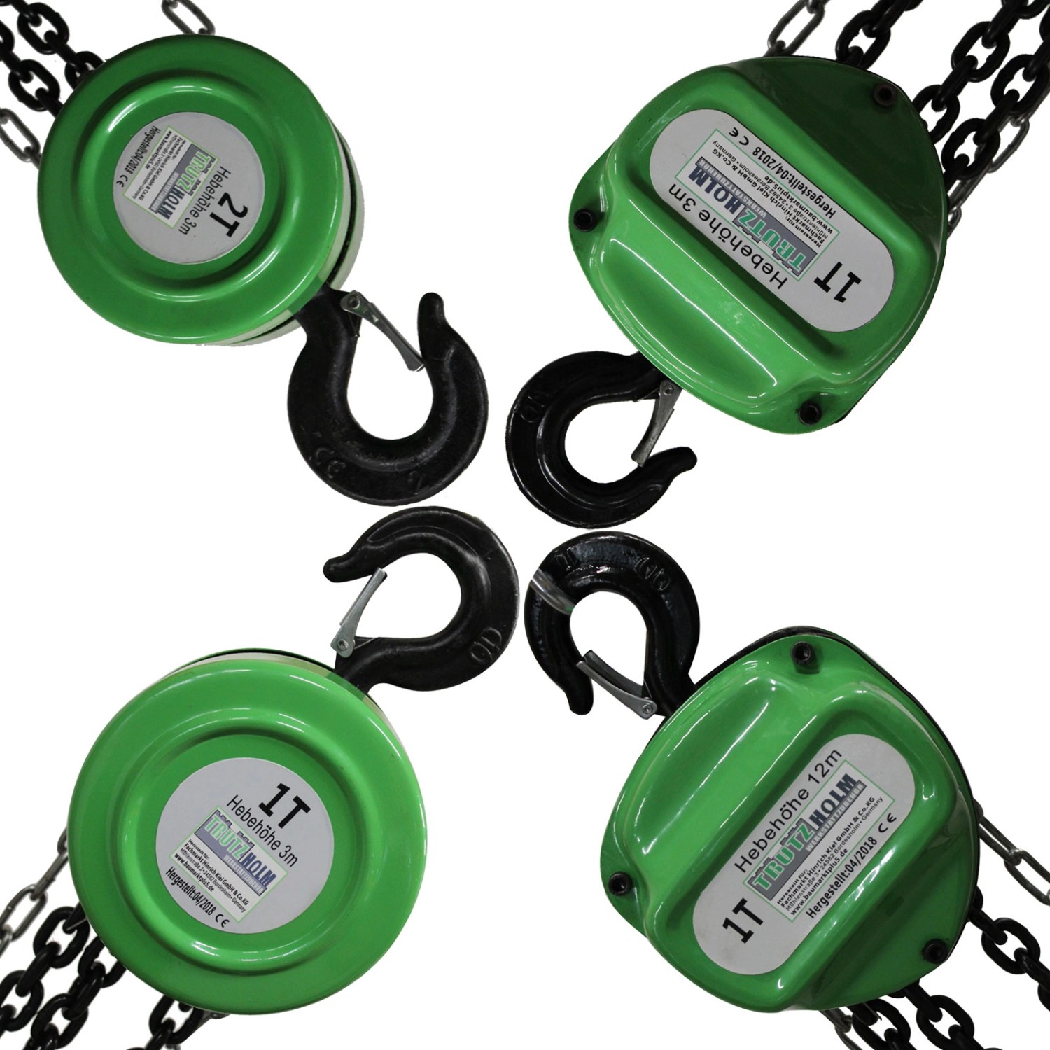 TRUTZHOLM Kettenzug mit Doppelbremse HSC 1000kg Tragkraft 12m Hubhöhe