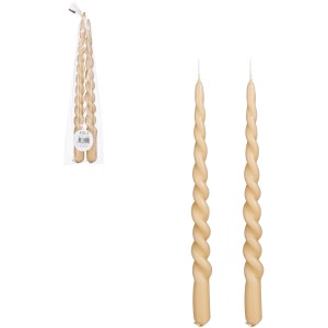 Mica Decorations Spitzkerzen Twist, 2 Stk., hellbraun, 29 cm. Gedrehte Duftkerzen für jeden Stil.