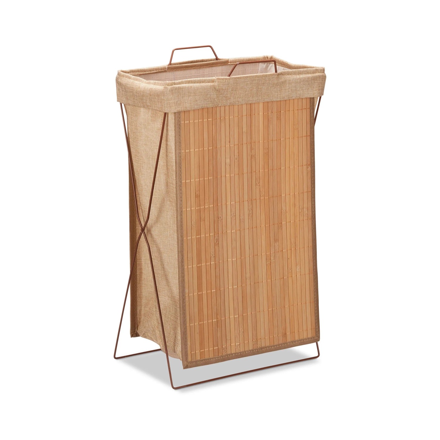 Relaxdays Wäschekorb Bambus Natur Klappbar 61 cm x 38 cm x 22 cm 0,9 kg