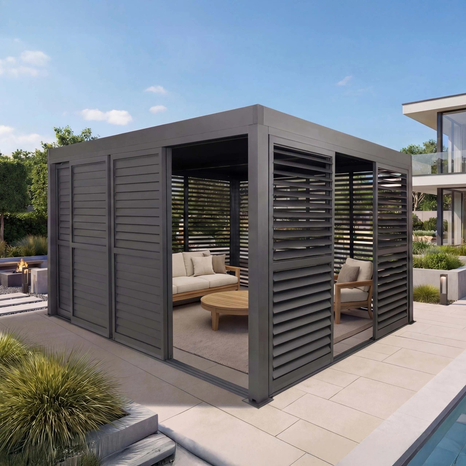 MCW Pergola L46 Anthrazit 3x4m