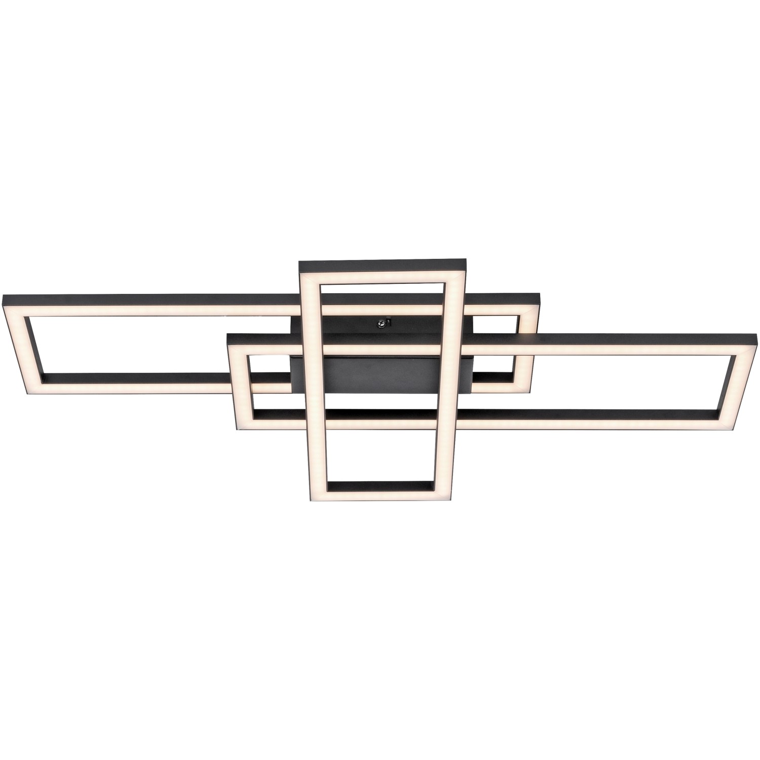 Just Light. LED-Deckenleuchte Iven 65 cm x 34,8 cm Schwarz