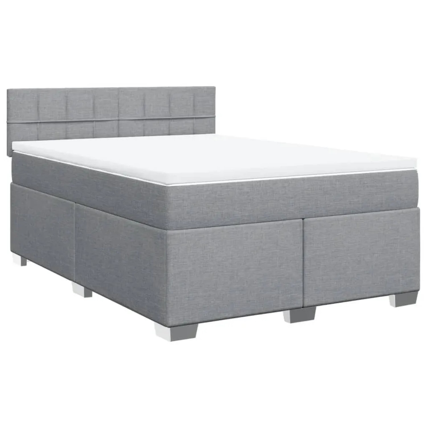 vidaXL Boxspringbett mit Matratze Hellgrau 140x200 cm Stoff 3288211