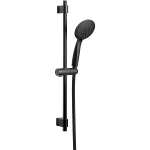 Wenko Brauseset Young Schwarz: Handbrause mit Duschstange und Schlauch in Schwarz.