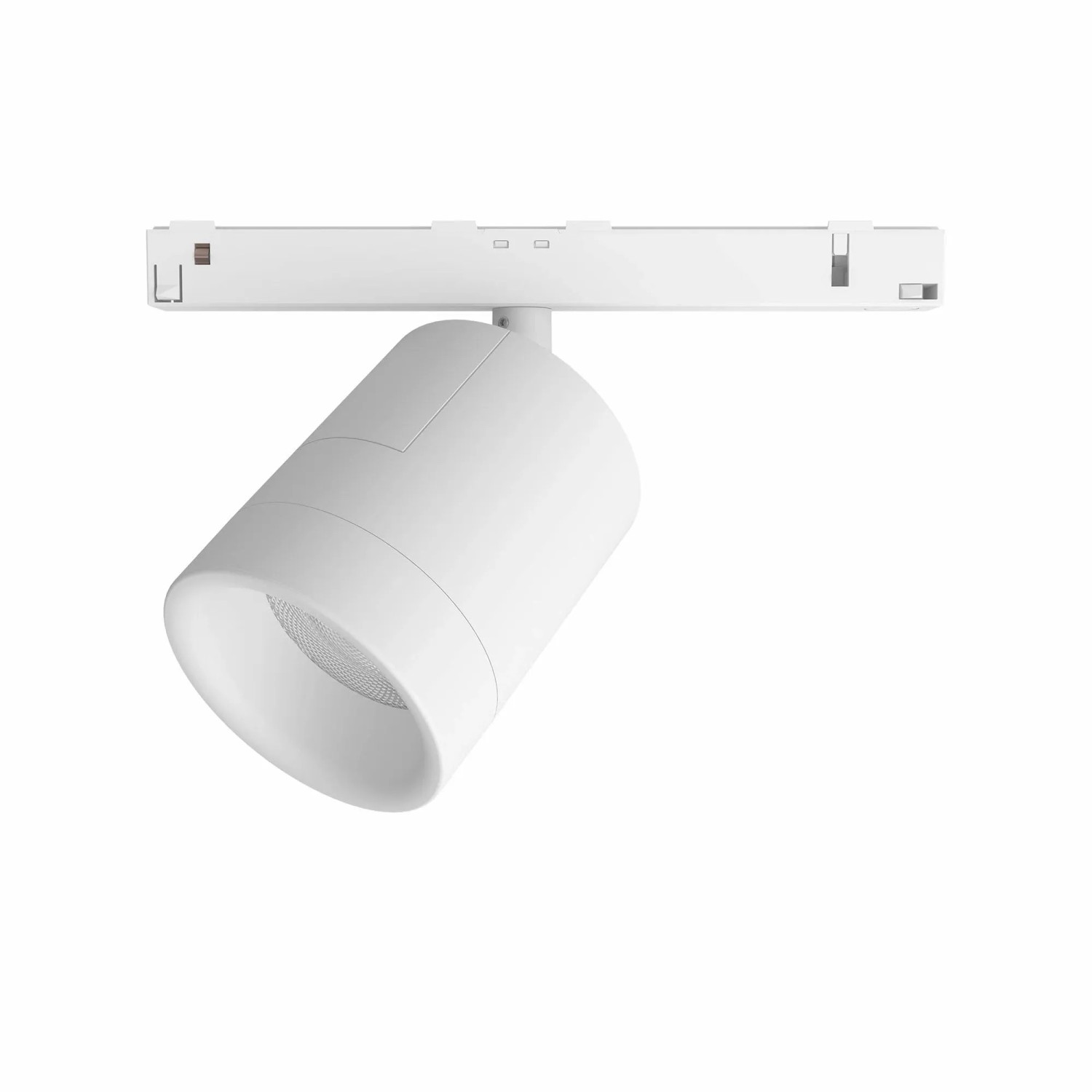 Weißer Philips Hue Perifo LED-Spot zur Schienensystem-Erweiterung für flexible Innenraumbeleuchtung.