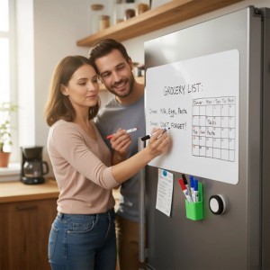 Relaxdays Whiteboard Folie Kunststoff Weiß Magnetisch Selbstklebend 50 cm x 100 cm