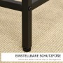 Schwarzer, verstellbarer Schutzfuß des HOMCOM Bartisch-Sets auf Teppich. Für Stabilität & Bodenschutz.