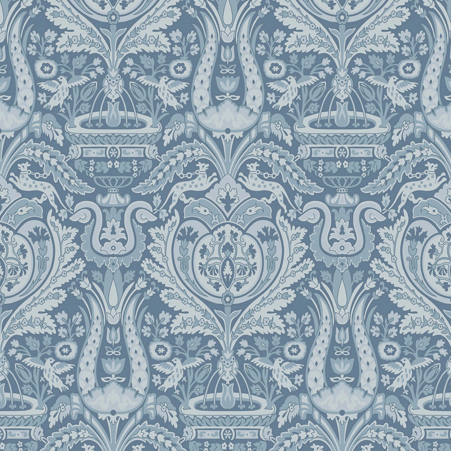 Laura Ashley Vliestapete Heraldic Damask Dusky Seaspray 10,05 x 0,52 m günstig online kaufen