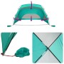 vidaXL Strandzelt Meergrün 274x178x170/148 cm 185T Polyester 94404_11