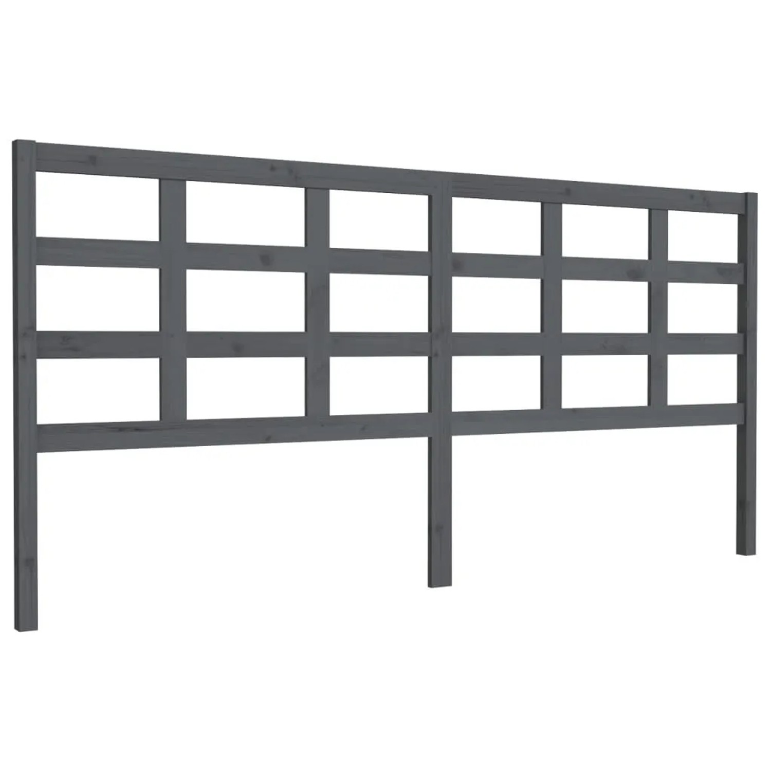 vidaXL Bett-Kopfteil Grau 205,5x4x100 cm Massivholz Kiefer 817912 günstig online kaufen