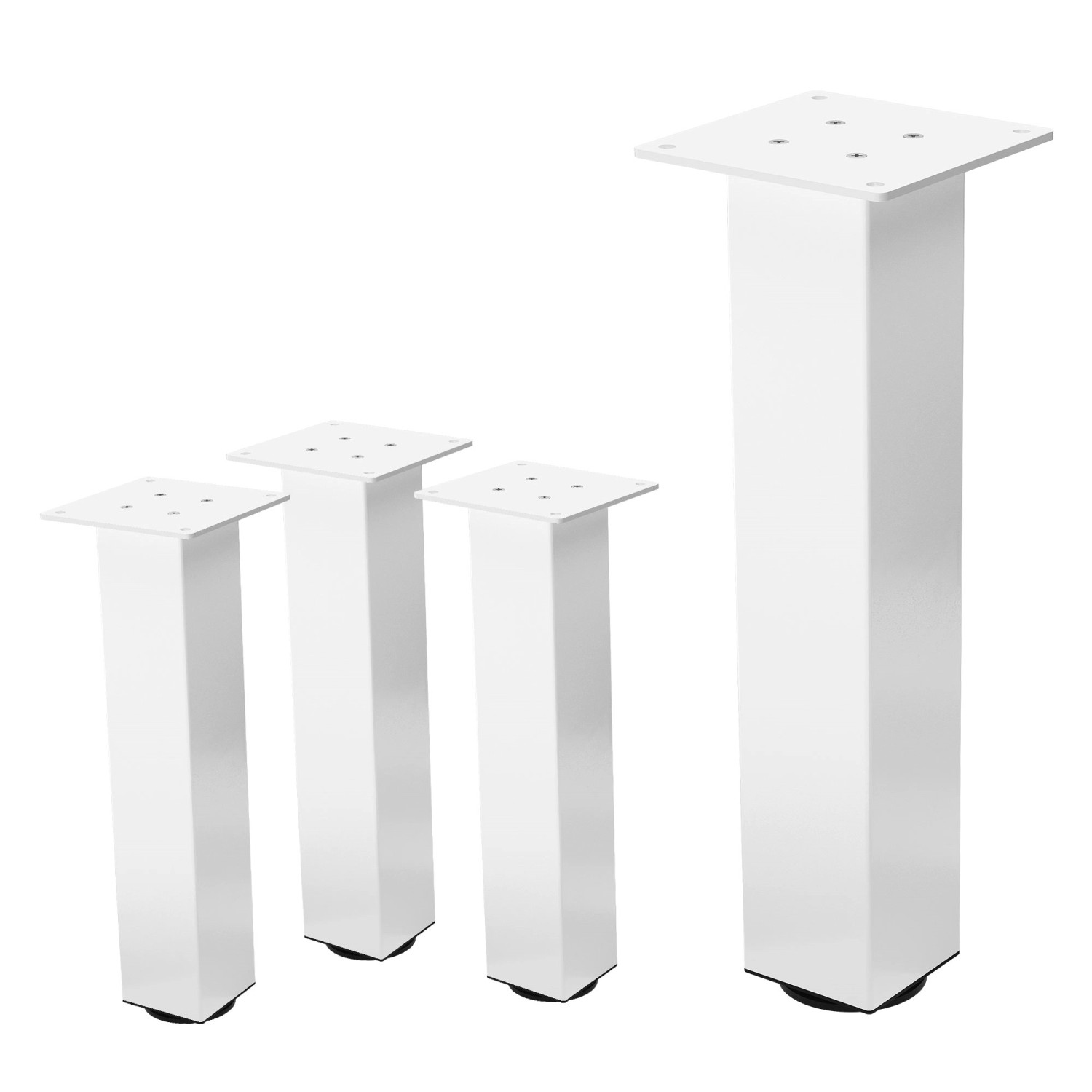 ML-Design Tischbeine 4Er Set I-Design H42 cm Weiß Stahl 8x8 cm