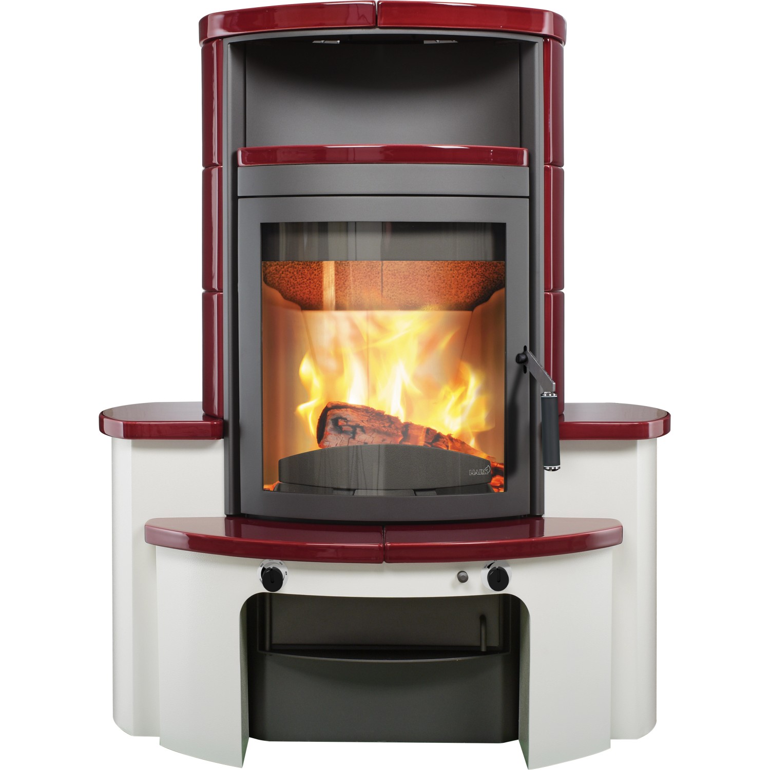 Hark Avenso GT ECOplus Kaminofen Ofenkacheln Bordeauxrot 6 kW mit Automatik_2