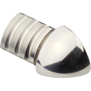 Ecke Viertelkreis-Abschlussprofil, Edelstahl poliert, 10 mm (2 Stk.) für Fliesenschienen.