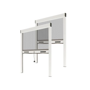 2er Set Avosdim Insektenschutzrollos aus Aluminium, 125x160cm, weiß. Fliegengitter für Fenster.